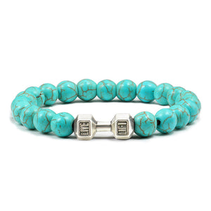 Turquoise Energy Gun Black Barbell Bracelet