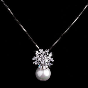 Pearl zircon necklace - Ceejaies