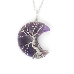 Natural Crystal Moon Pendant - Ceejaies