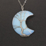 Natural Crystal Moon Pendant - Ceejaies