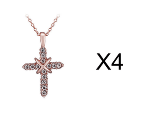 Studded Jesus Cross Necklace Clavicle Chain - Ceejaies