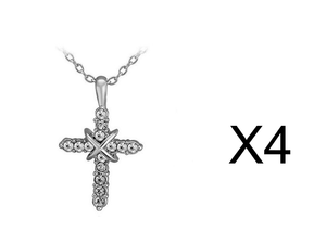 Studded Jesus Cross Necklace Clavicle Chain - Ceejaies