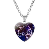 Women's Zodiac Heart Pendant Necklace - Ceejaies