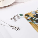 Empty Owl Stainless Steel Necklace & Earring Set - Ceejaies