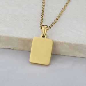 Stainless Steel Square Shell Zodiac Necklace - Ceejaies