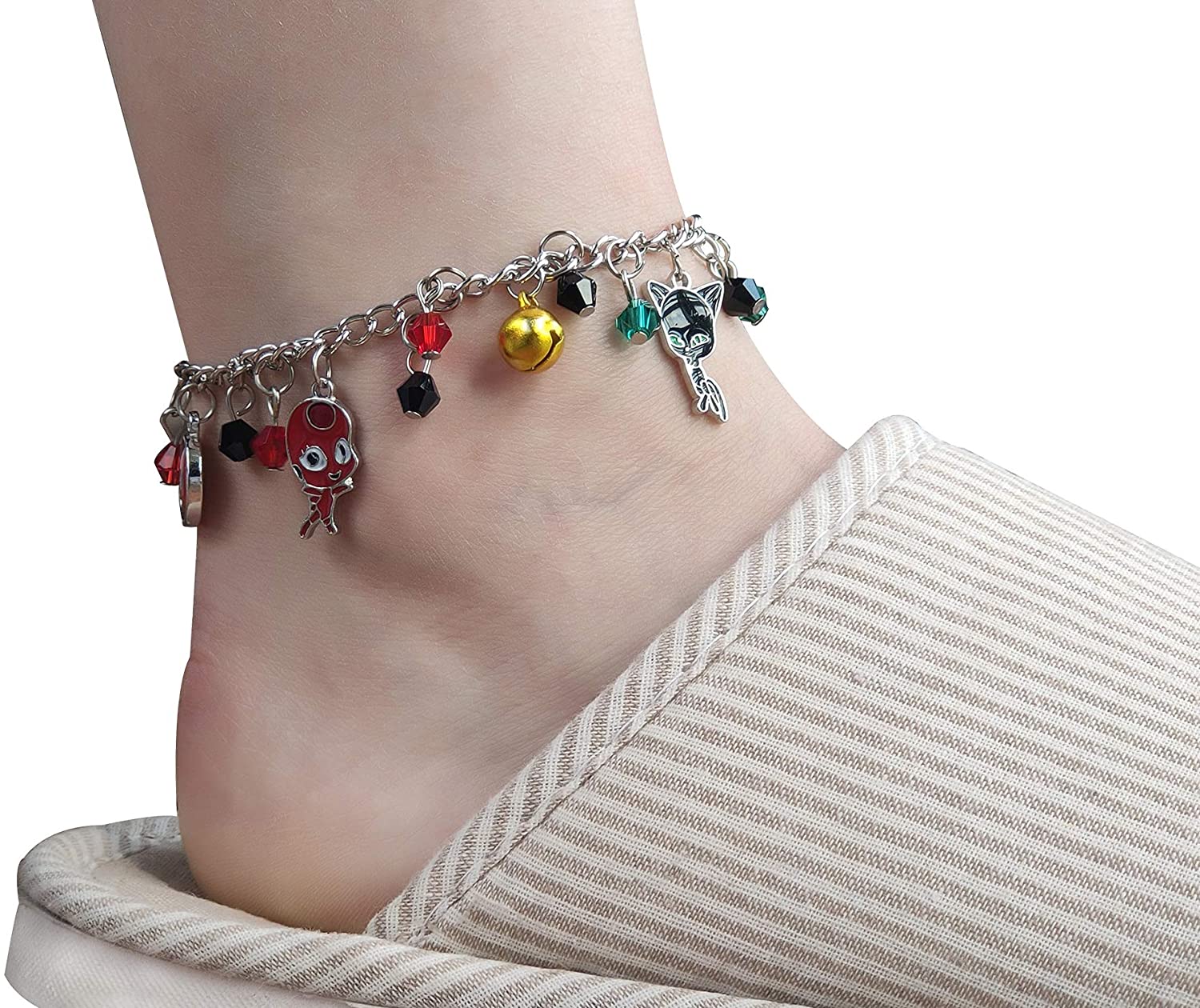 Children's Ladybug Superhero And Cat Beads Bracelet