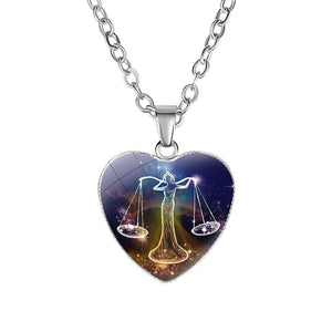 Women's Zodiac Heart Pendant Necklace - Ceejaies