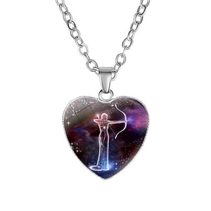 Women's Zodiac Heart Pendant Necklace - Ceejaies