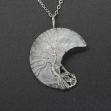 Natural Crystal Moon Pendant - Ceejaies