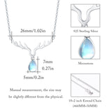 Ladies Elk Moonstone Necklace 925 Sterling Silver - Ceejaies