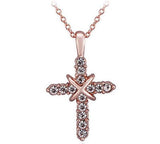 Studded Jesus Cross Necklace Clavicle Chain - Ceejaies