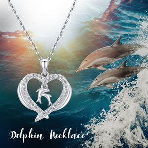 Heart Shaped Dolphin Pendant - Ceejaies