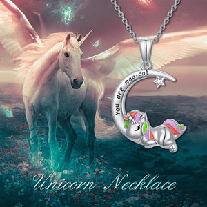 Unicorn Necklace 925 Sterling Silver Pendant - Ceejaies