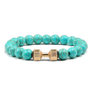 Turquoise Energy Gun Black Barbell Bracelet