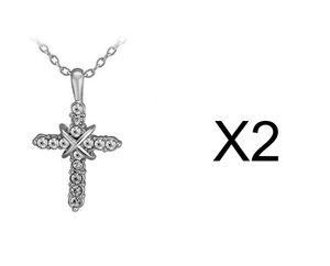 Studded Jesus Cross Necklace Clavicle Chain - Ceejaies