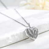 "My Heart Belongs to You" Heart Feather Pendant Necklace - Ceejaies