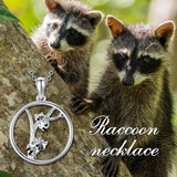 Sterling Silver Raccoon Friendship Pendant Necklace - Ceejaies