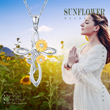 Sunflower Cross Necklace - Ceejaies