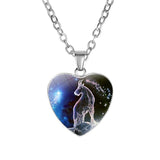 Women's Zodiac Heart Pendant Necklace - Ceejaies