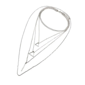 Triangle Bar Pendant Multilayer Women's Necklace - Ceejaies