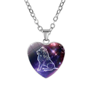 Women's Zodiac Heart Pendant Necklace - Ceejaies