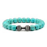 Turquoise Energy Gun Black Barbell Bracelet