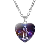 Women's Zodiac Heart Pendant Necklace - Ceejaies