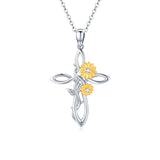 Sunflower Cross Necklace - Ceejaies