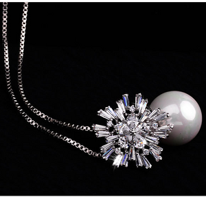 Pearl zircon necklace - Ceejaies