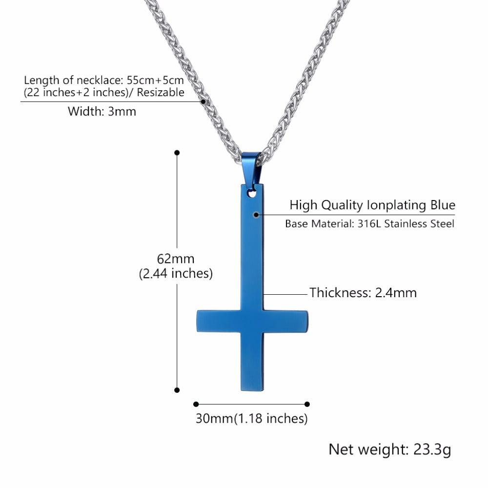 Titanium steel smooth cross necklace pendant - Ceejaies