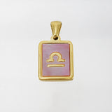 Stainless Steel Square Shell Zodiac Necklace - Ceejaies