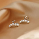 S925 Silver Pearl Earclip Feminine Fashion