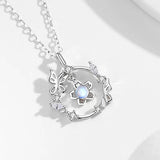 Moonstone Sterling Silver Butterfly Necklace - Ceejaies