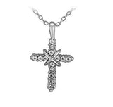 Studded Jesus Cross Necklace Clavicle Chain - Ceejaies