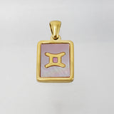 Stainless Steel Square Shell Zodiac Necklace - Ceejaies