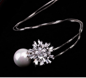 Pearl zircon necklace - Ceejaies