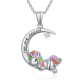 Unicorn Necklace 925 Sterling Silver Pendant - Ceejaies