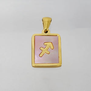 Stainless Steel Square Shell Zodiac Necklace - Ceejaies