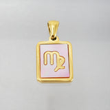 Stainless Steel Square Shell Zodiac Necklace - Ceejaies