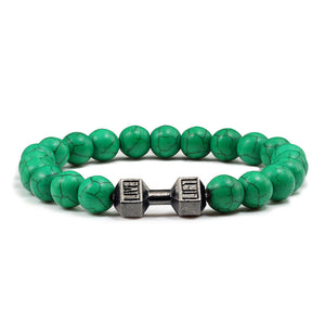 Turquoise Energy Gun Black Barbell Bracelet