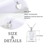 Ladies Cross Heart Locket Necklace 925 Sterling Silver - Holds Picture - Ceejaies