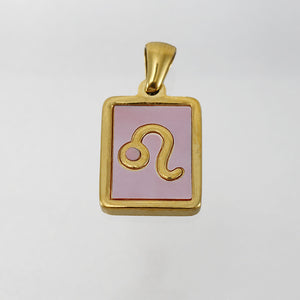 Stainless Steel Square Shell Zodiac Necklace - Ceejaies