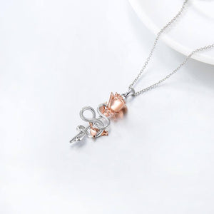 925 Sterling Silver Flower Snake Necklace - Ceejaies