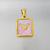 Stainless Steel Square Shell Zodiac Necklace - Ceejaies