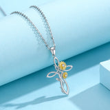 Sunflower Cross Necklace - Ceejaies