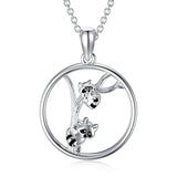 Sterling Silver Raccoon Friendship Pendant Necklace - Ceejaies