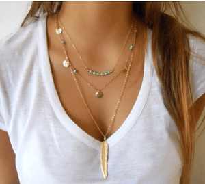 Triangle Necklace Multi-layer Clavicle Chain - Ceejaies