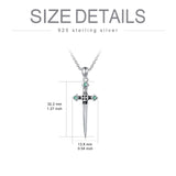 Sword Necklace Green Zircon - Ceejaies