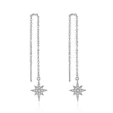 Sterling Star Dangle Drop Earrings - Ceejaies